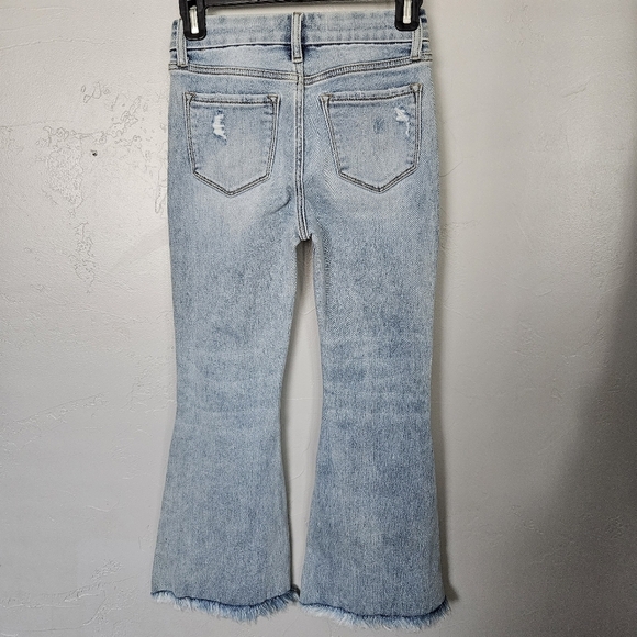 Flying Monkey NWOT Youth Girls 8 Light Wash Denim Flare Jeans Distressed Boho - Picture 5 of 6